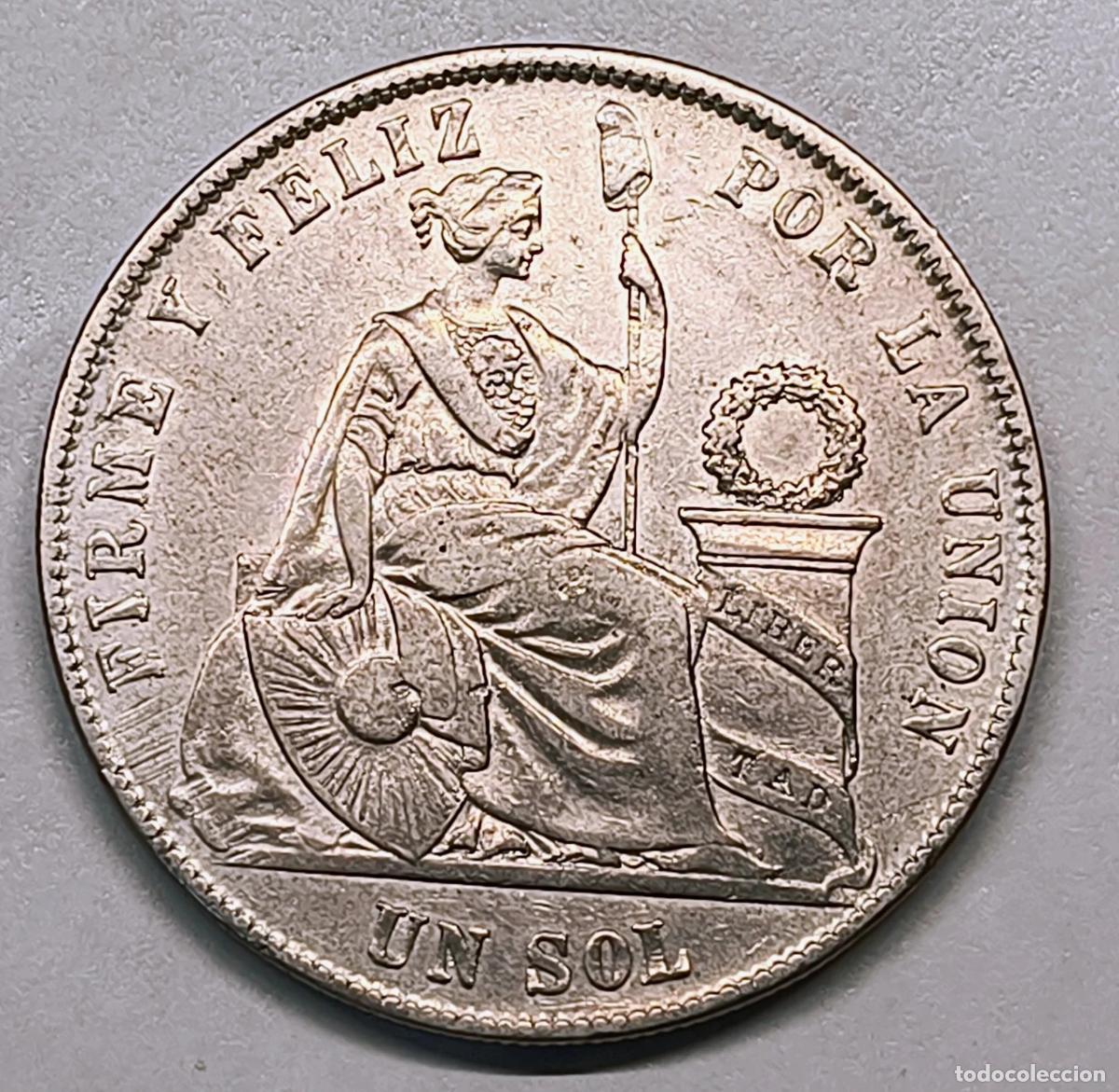 Monedas antiguas de Europa: 1 Sol Per&uacute; 1871 &ndash; Libertad Sentada