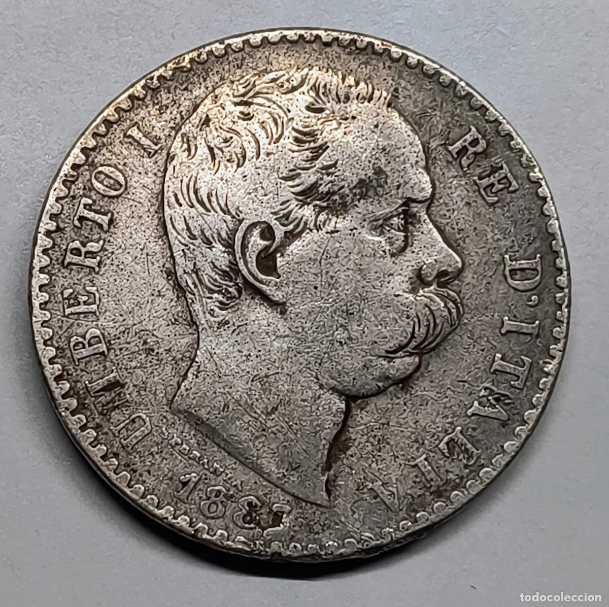Monedas antiguas de Europa: 2 Liras Italia 1881 &ndash; Humberto I
