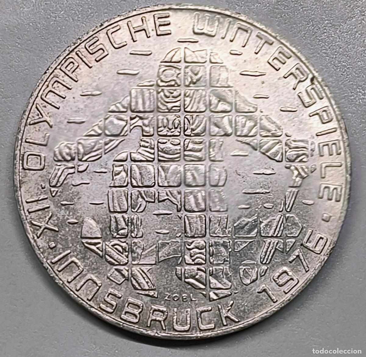Monedas antiguas de Europa: 100 Schilling Austria 1975 &ndash; Olimpiadas Innsbruck