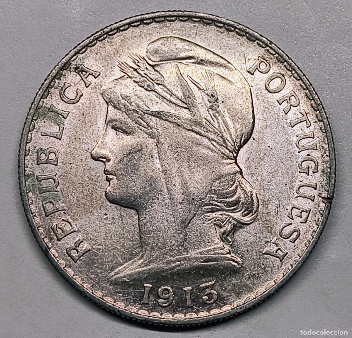 Monedas antiguas de Europa: 50 Centavos Portugal 1913 &mdash; Rep&uacute;blica Portuguesa &mdash; Plata 835
