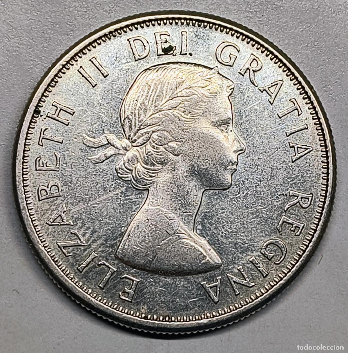 Monedas antiguas de Europa: 50 Cents Canad&aacute; 1964 &ndash; Isabel II