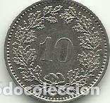 Monedas antiguas de Europa: SUIZA - 10 RAPPEN - 1990 - CUPRO-NIQUEL - BONITA - FOTOS