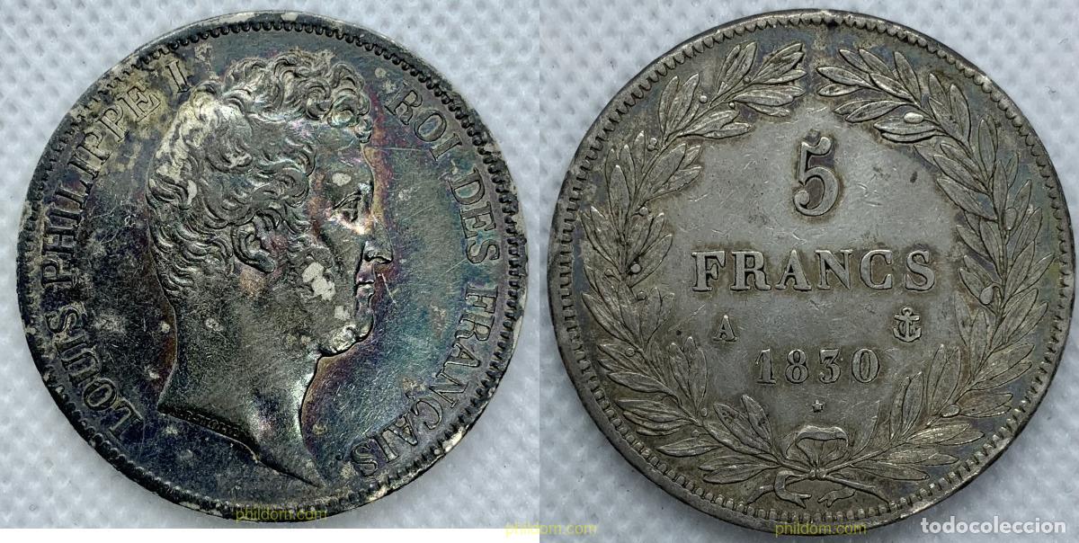 Monedas antiguas de Europa: 2285 FRANCIA 1830 LOUIS PHILIPPE I 5 FRANCS 1830 A