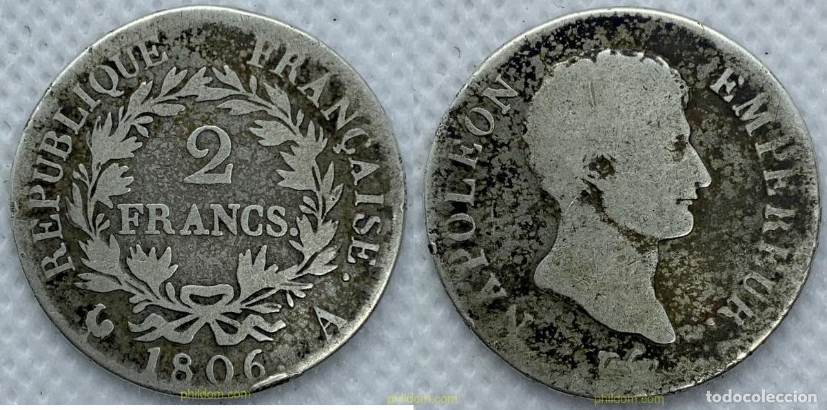 Monedas antiguas de Europa: 2290 FRANCIA 1806 NAPOLEON 1806 2 FRANCS PARIS A