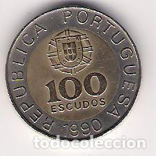 Monedas antiguas de Europa: PORTUGAL - 100 ESCUDOS - 1990 - PEDRO NUNES - BIMETALICA - FOTOS