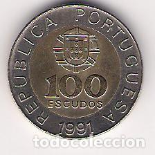 Monedas antiguas de Europa: PORTUGAL - 100 ESCUDOS - 1991 - PEDRO NUNES - BIMETALICA - FOTOS