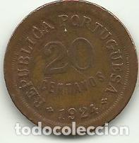 Monedas antiguas de Europa: PORTUGAL - 20 CENTAVOS - 1924 - BRONCE - FOTOS