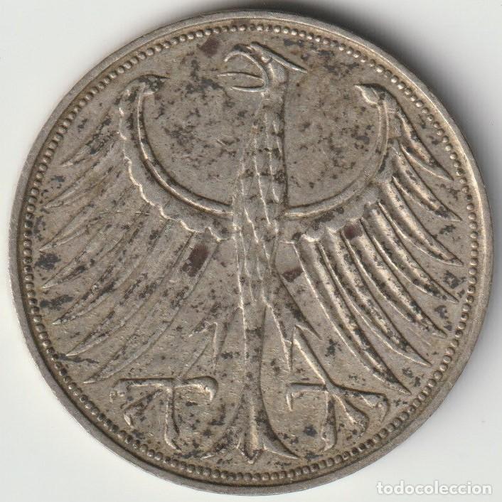 Monedas antiguas de Europa: Alemania. 5 Marcos 1966 D Plata