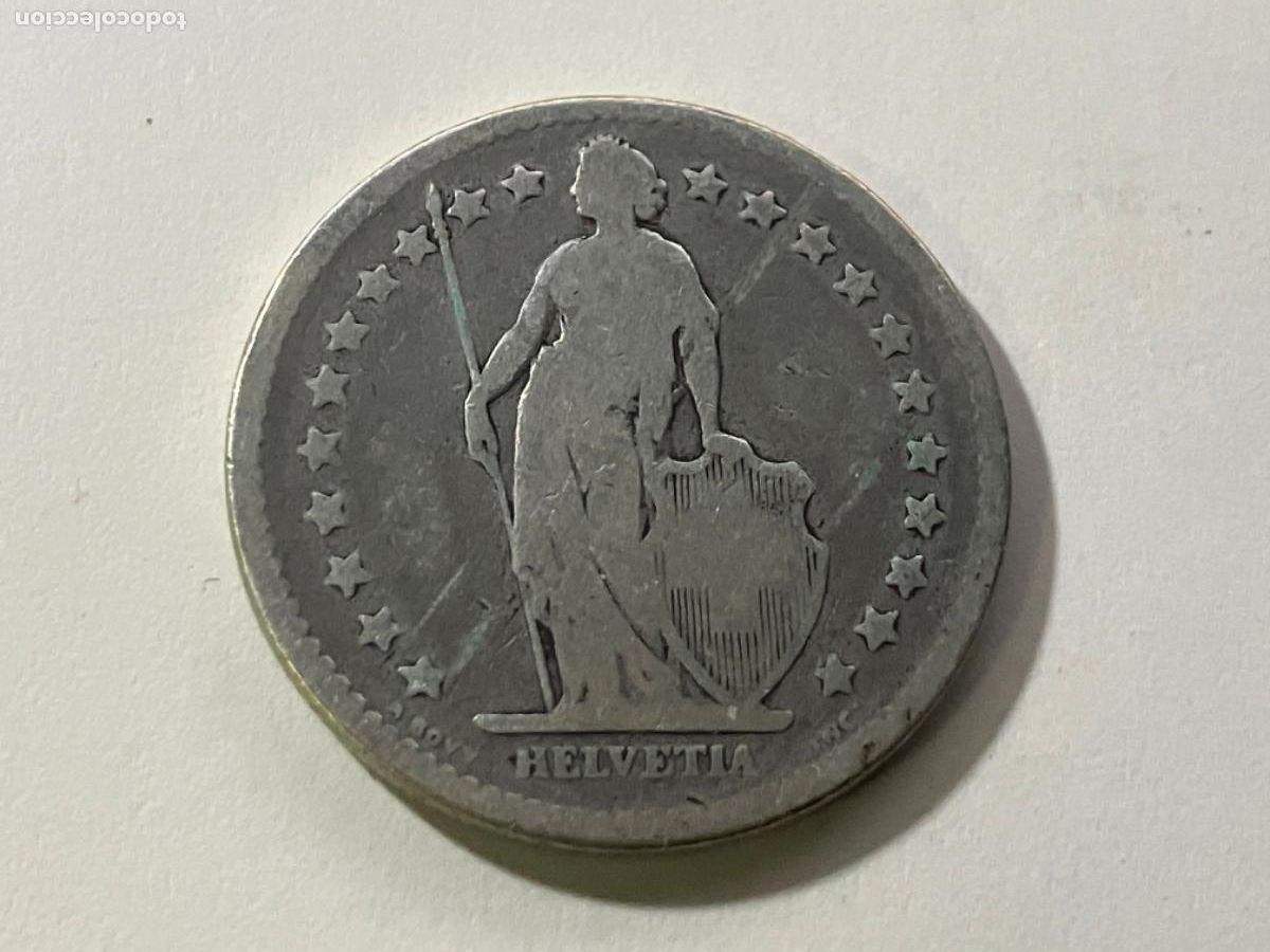 Monedas antiguas de Europa: Suiza Moneda plata 2 francos - Helvetia 1874