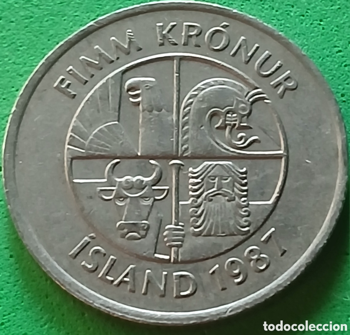 Monedas antiguas de Europa: Islandia 5 coronas 1987 km#28