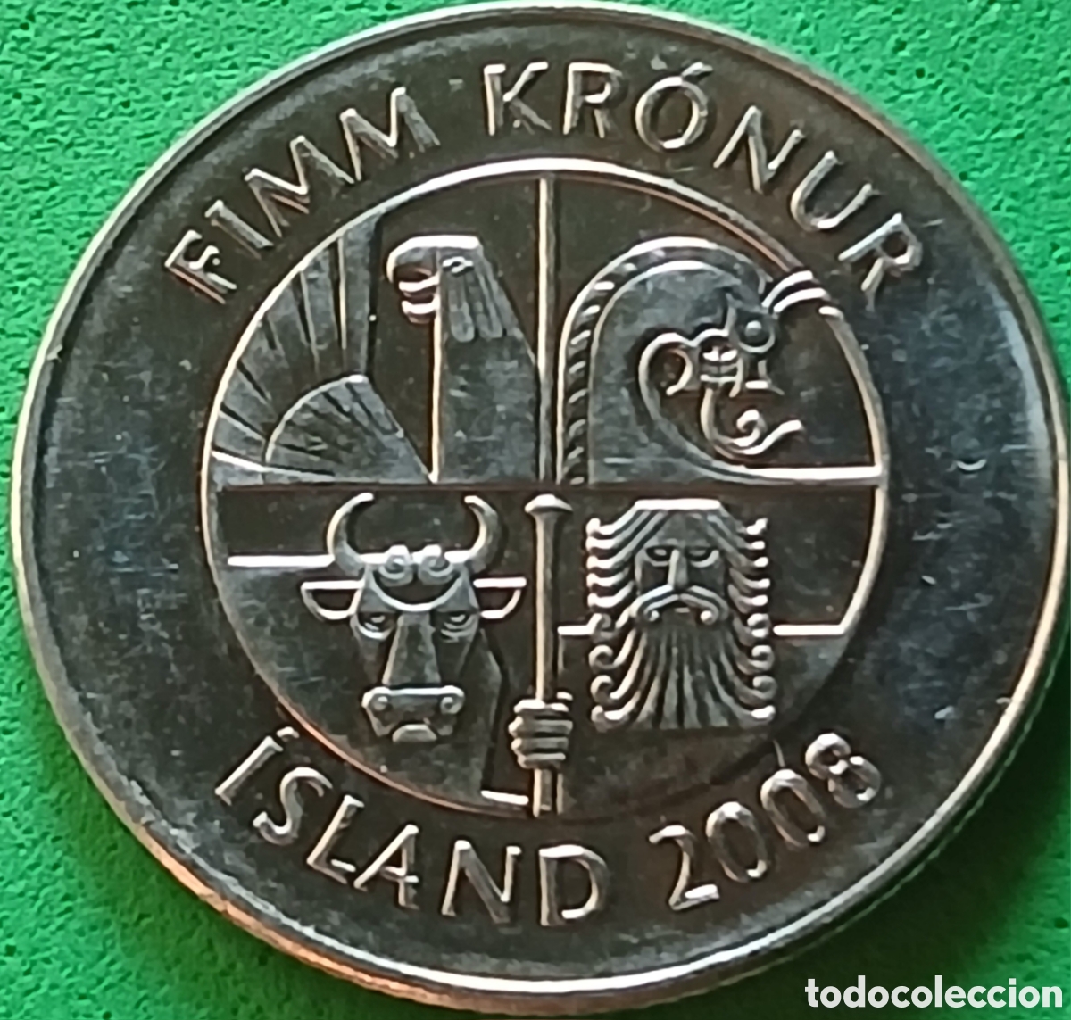 Monedas antiguas de Europa: Islandia 5 coronas 2008 km#28a