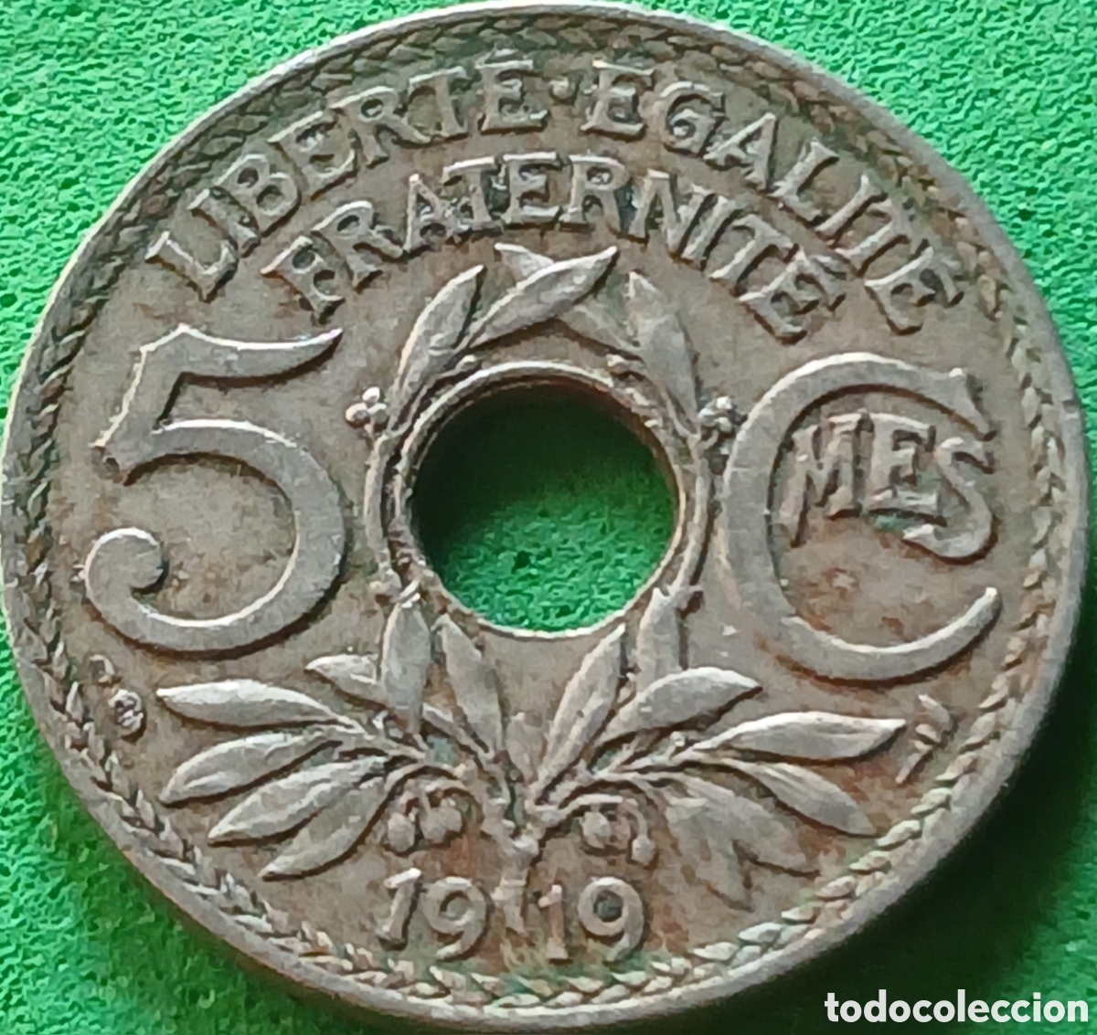 Monedas antiguas de Europa: Francia 5 centimos 1919 km#865