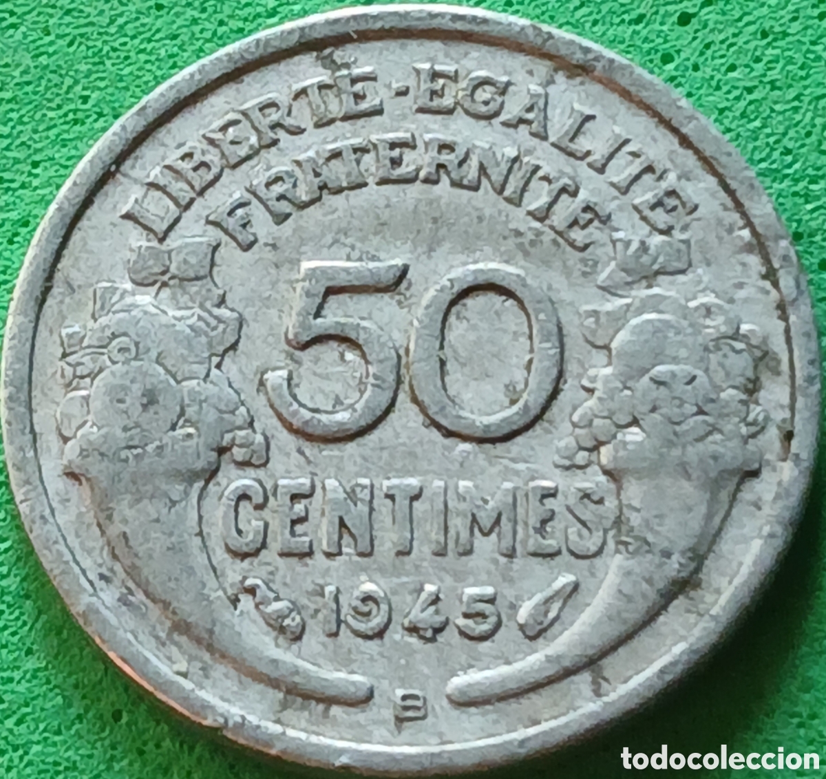 Monedas antiguas de Europa: Francia 50 centimos 1945 B Beaumont-le-Roger km#894a