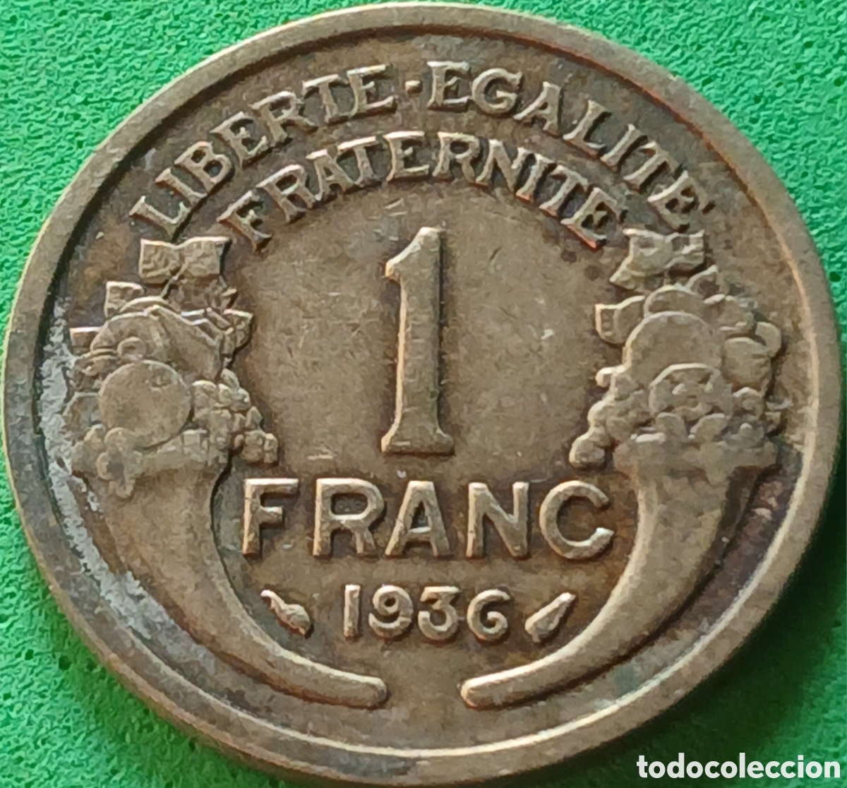 Monedas antiguas de Europa: Francia 1 franco 1936 km#885