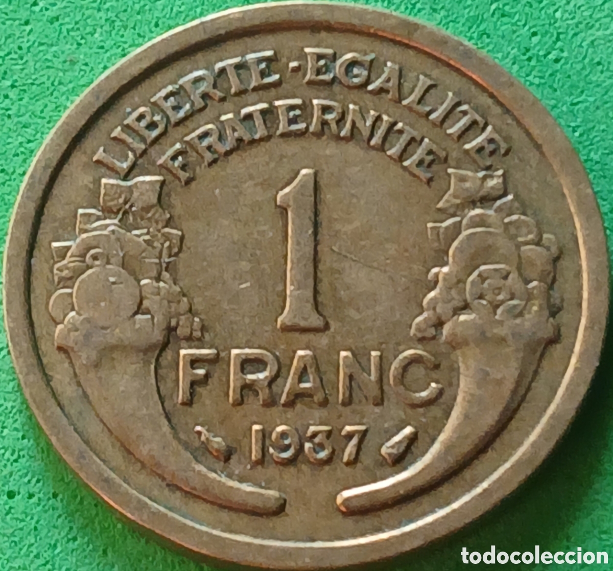 Monedas antiguas de Europa: Francia 1 franco 1937 km#885