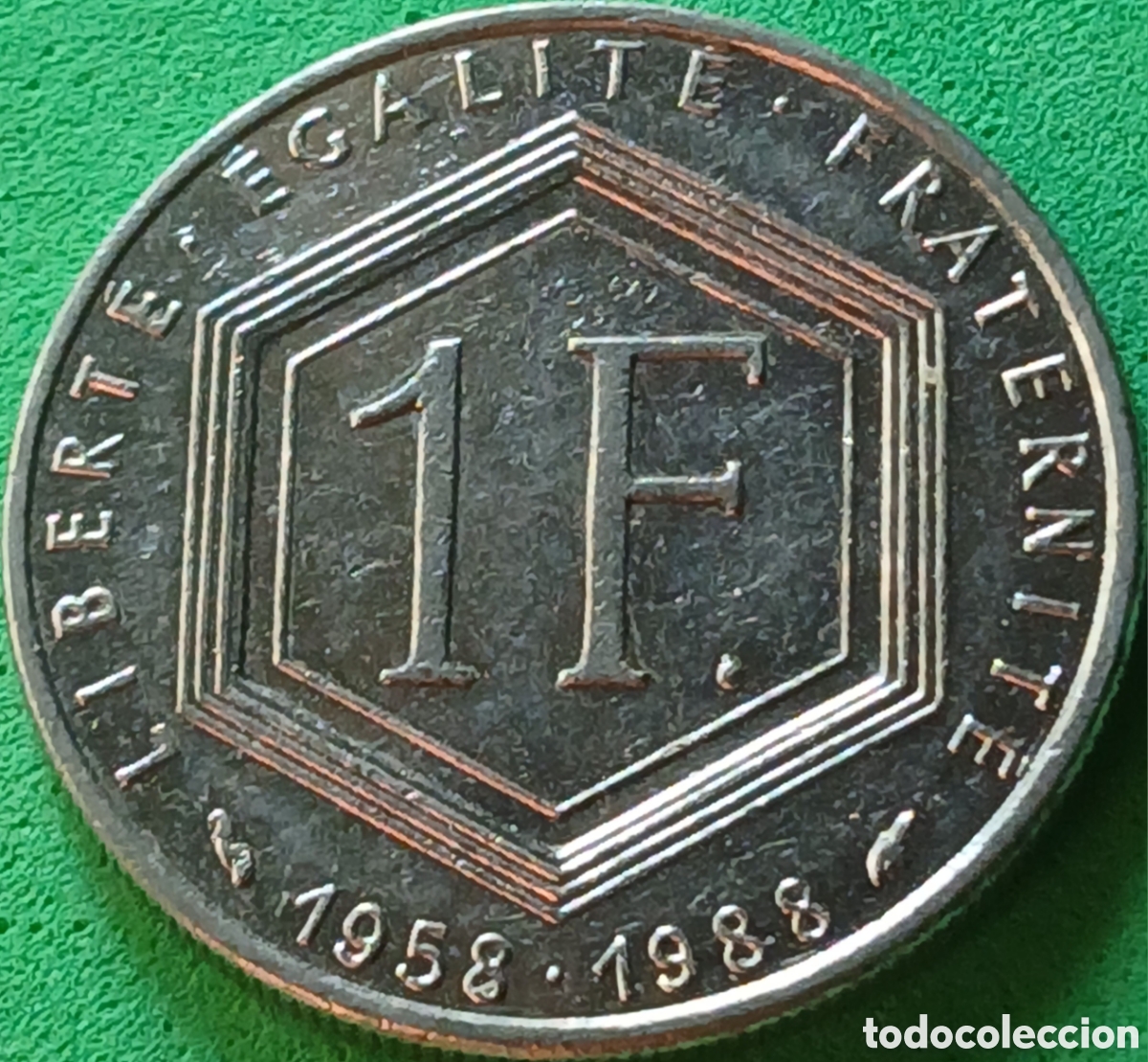 Monedas antiguas de Europa: Francia 1 franco 1988 km#963 Charles de Gaulle