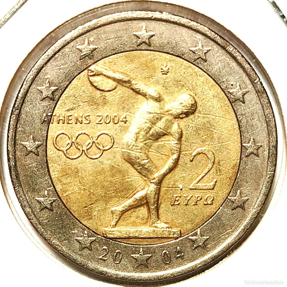 Monedas antiguas de Europa: GRECIA (2002-) - 2 EUROS 2004 - A - OLIMPIADAS ATENAS 2004 - 8,50 GR. BIMETALICA - 25,75 mm - MB