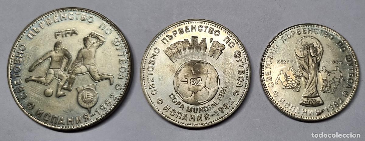 Monedas antiguas de Europa: BULGARIA 5, 2 Y 1 LEVA 1980 ESPA&Ntilde;A 82. COPA MUNDIAL FIFA