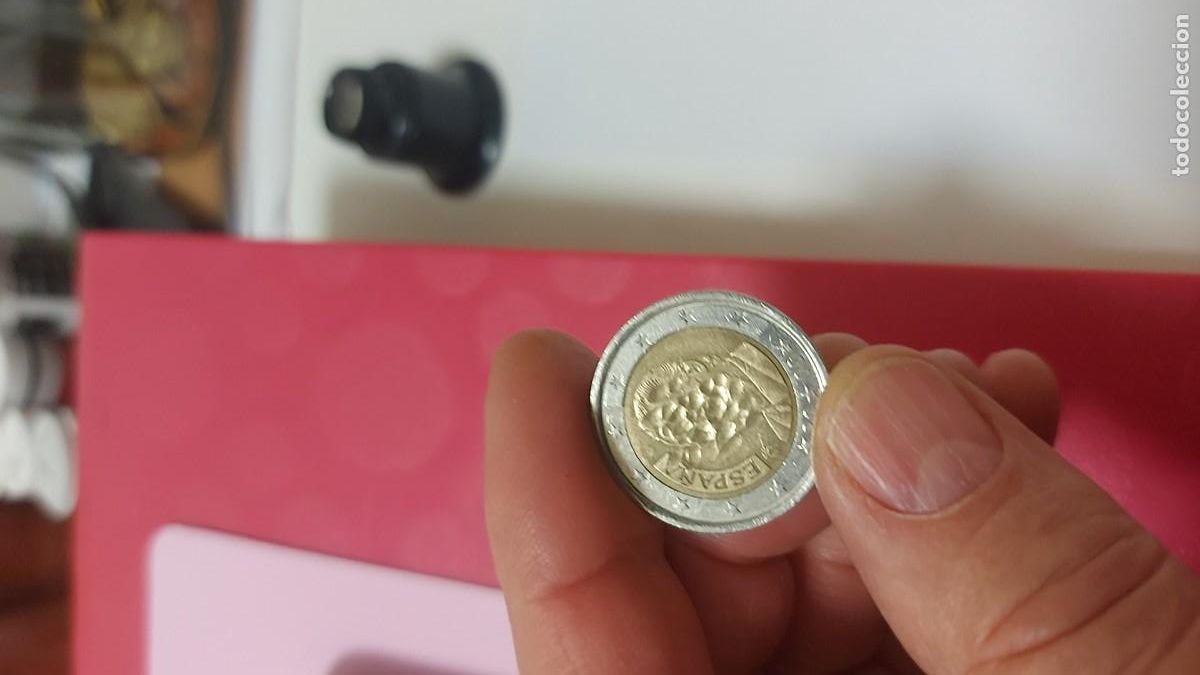 Monedas antiguas de Europa: Moneda de 2&euro; Espa&ntilde;a 2000 con grave error de troquel o acu&ntilde;aci&oacute;n