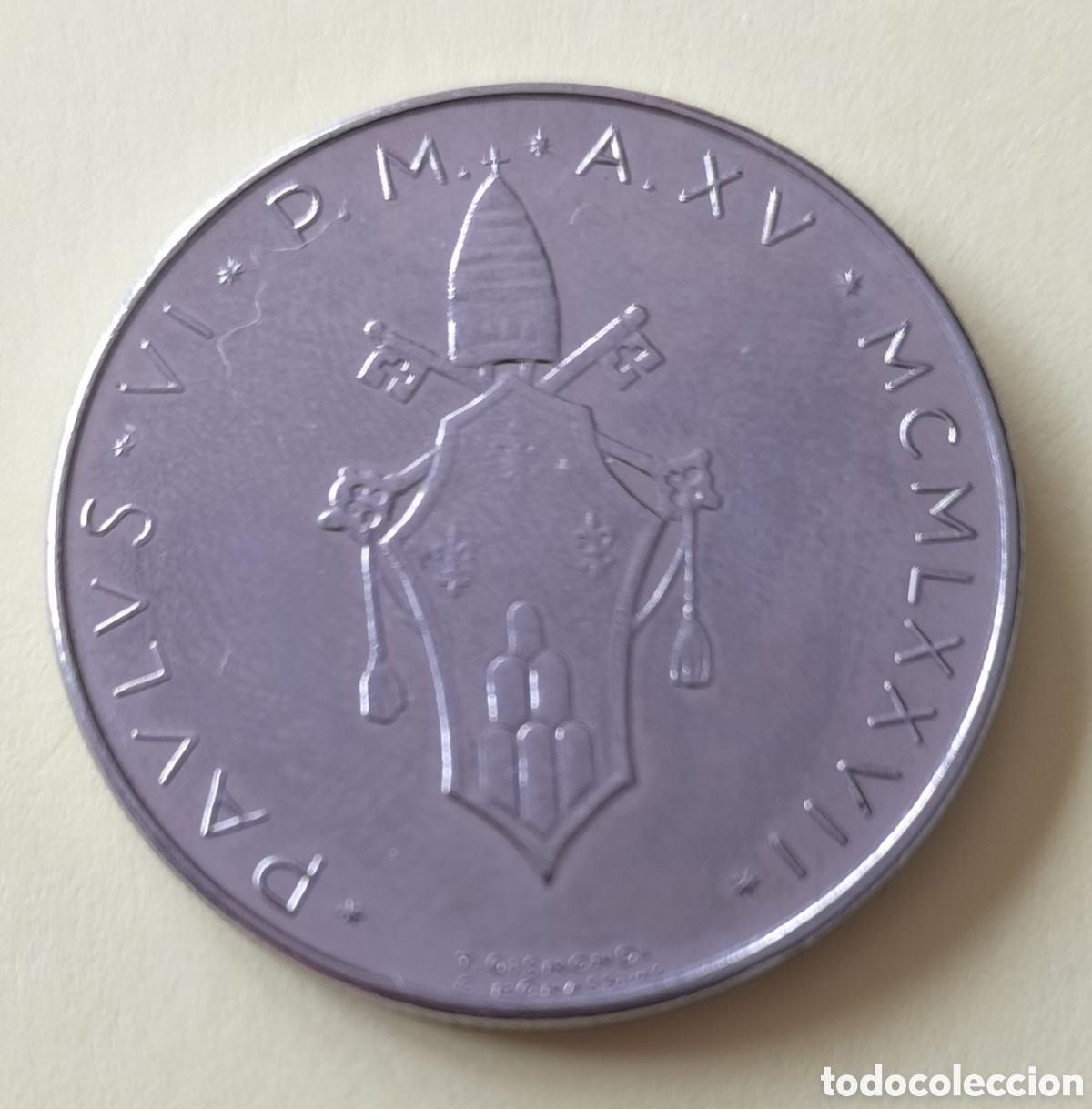 Monedas antiguas de Europa: Moneda 100 Liras 1977 Vaticano.