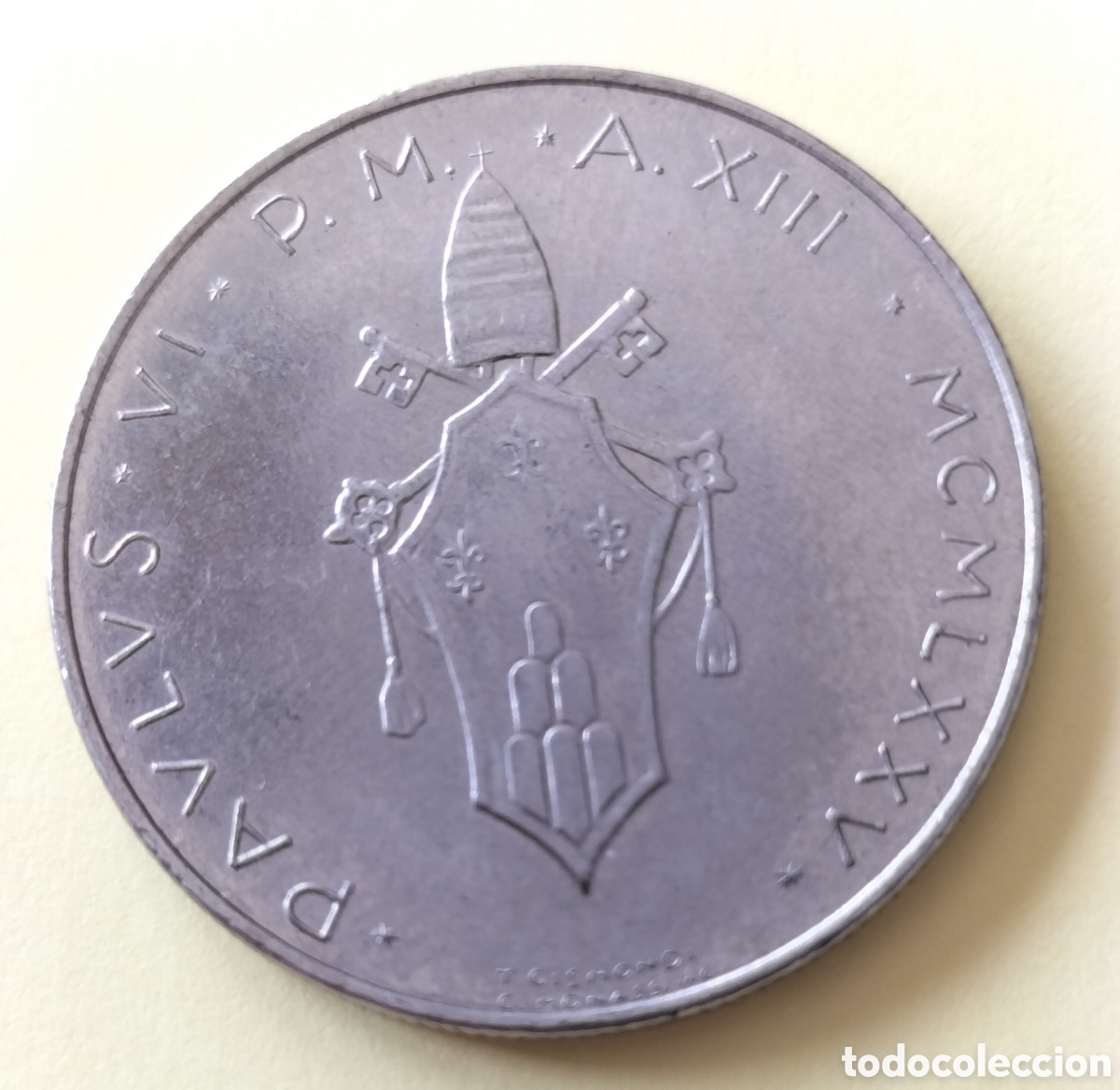 Monedas antiguas de Europa: Moneda 100 Liras 1975 Vaticano.