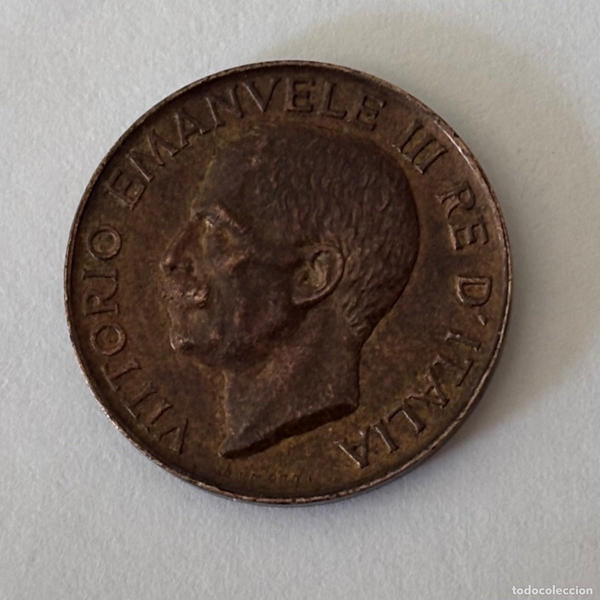 Monedas antiguas de Europa: MONEDA DE ITALIA DE 5 CENTIMOS 1924 (FOTO)