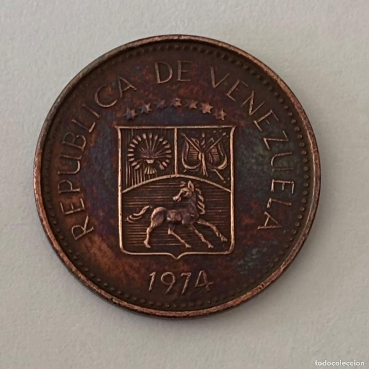 Monedas antiguas de Europa: MONEDA DE VENEZUELA DE 5 C&Eacute;NTIMOS 1974 (FOTO)