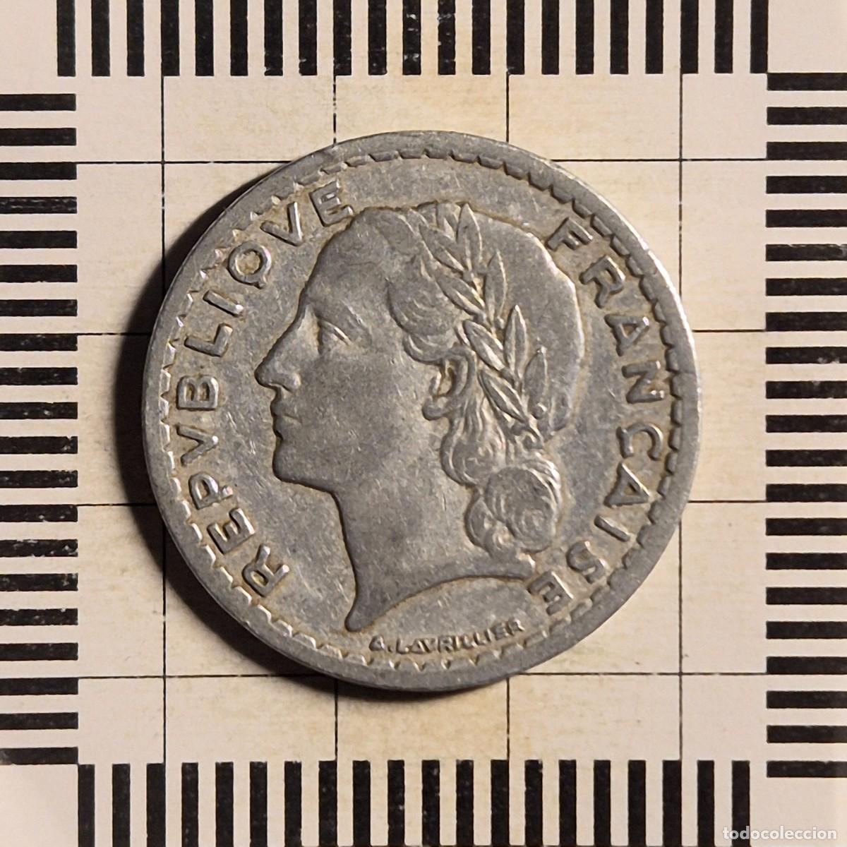 Monedas antiguas de Europa: 5 FRANCOS, FRANCIA. 1946B. (KM#888b.2).