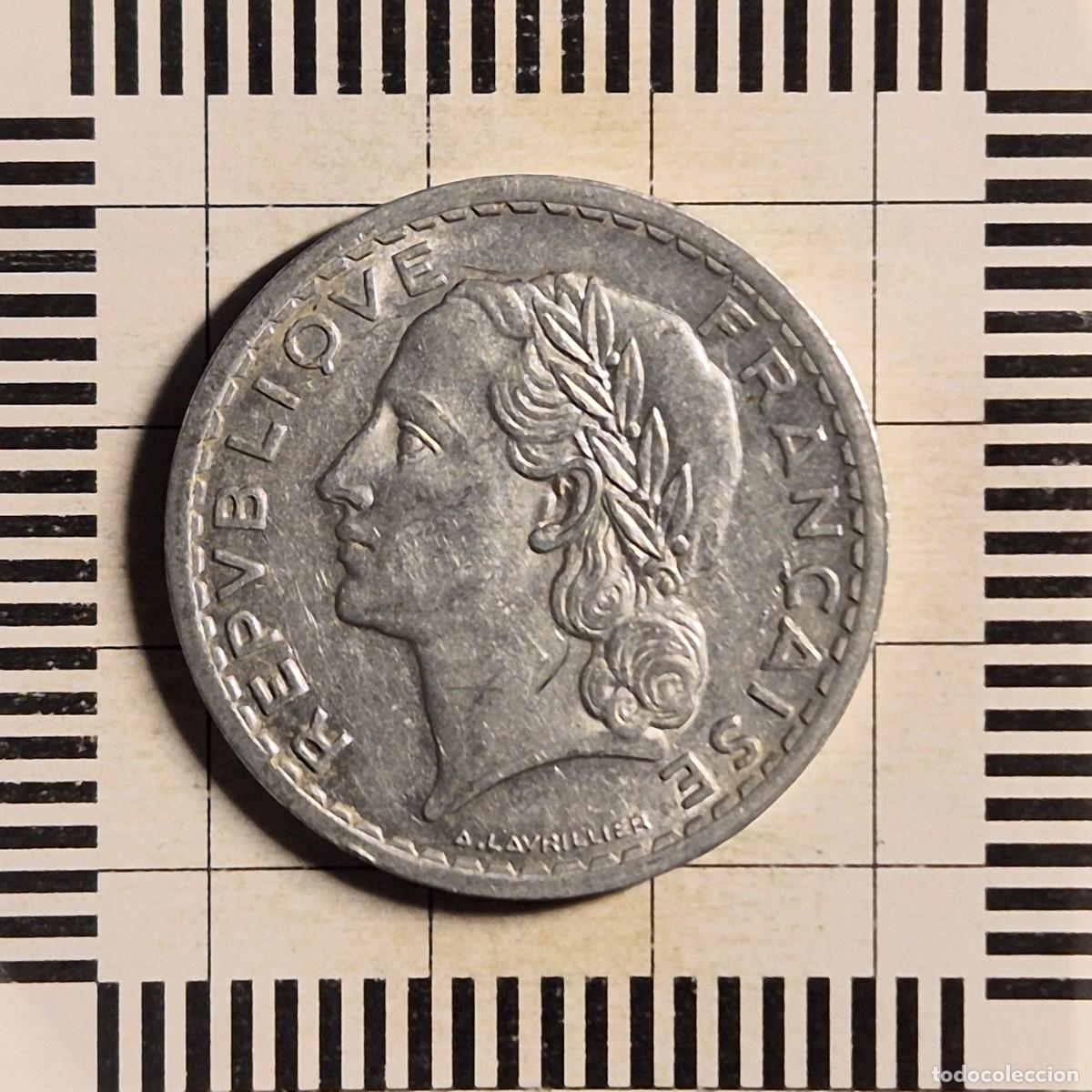 Monedas antiguas de Europa: 5 FRANCOS, FRANCIA. 1945. (KM#888b.1).