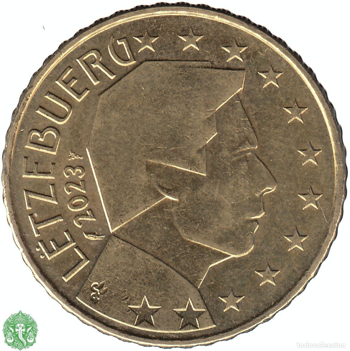 Monedas antiguas de Europa: LUXEMBURGO 50 C&eacute;ntimos 2023 Gran Duque Enrique Marcas de Ceca Cuervo y Caduceo KM#91
