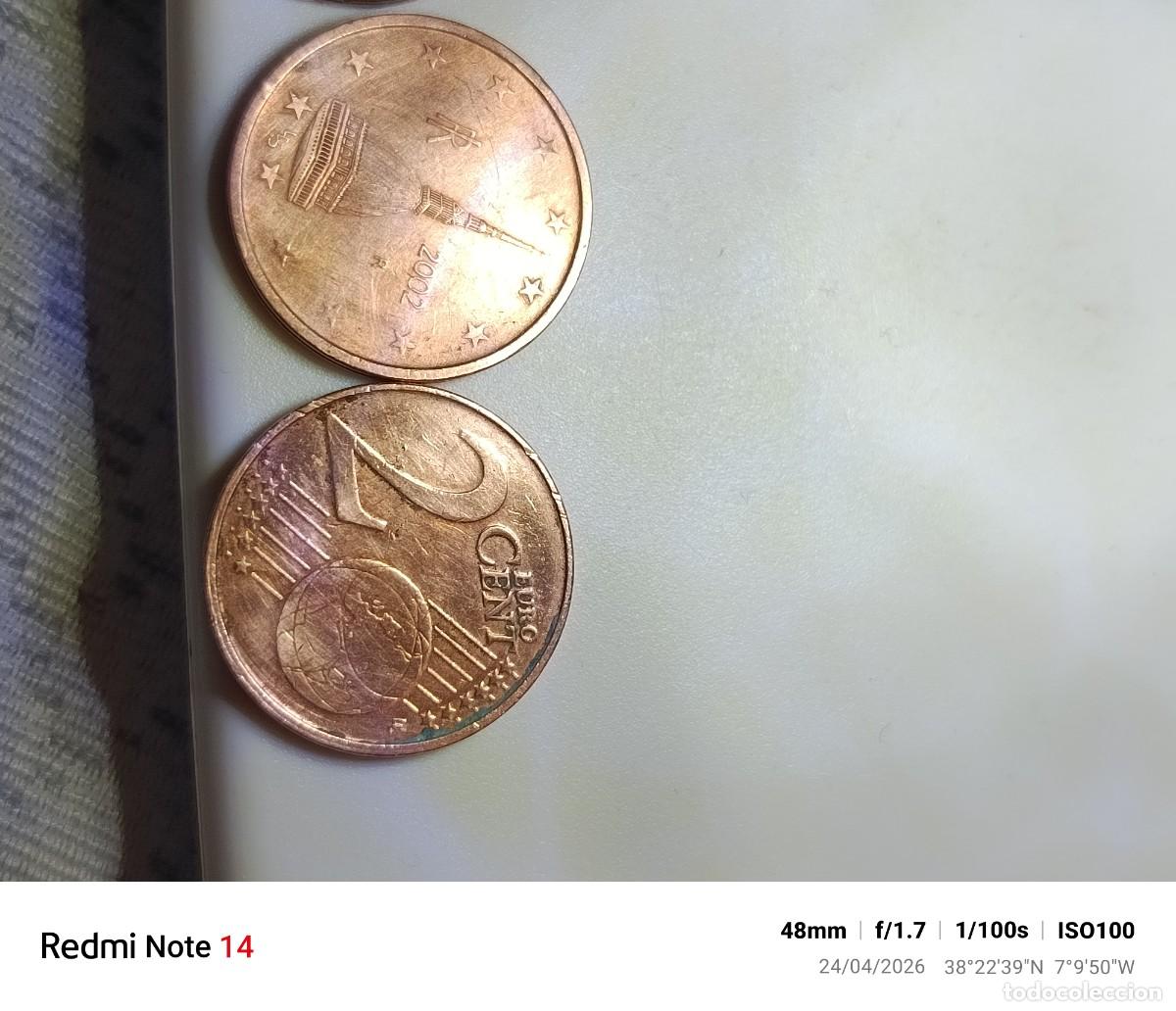 Monedas antiguas de Europa: Venta de monedas de dos c&eacute;ntimos con error