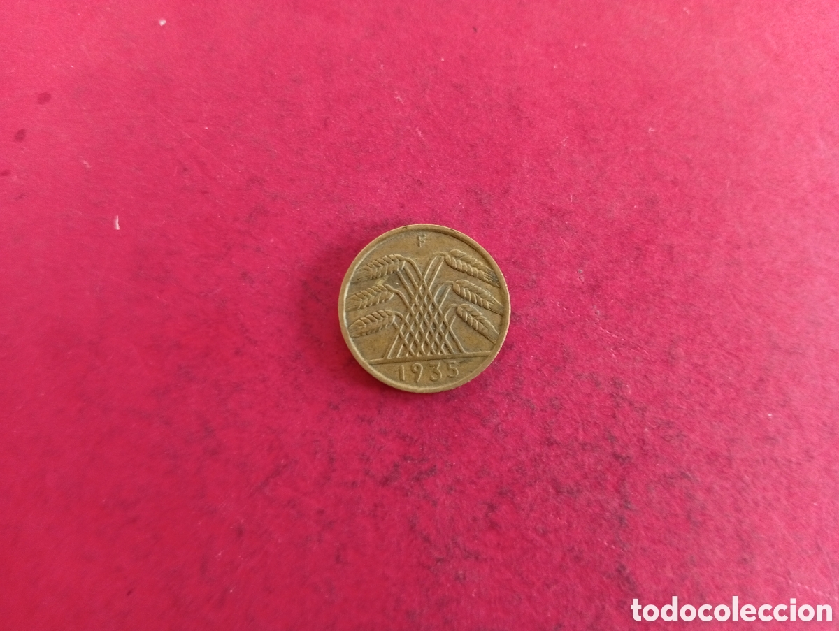 Monedas antiguas de Europa: 10 pfennig de Alemania 1935. Letra F