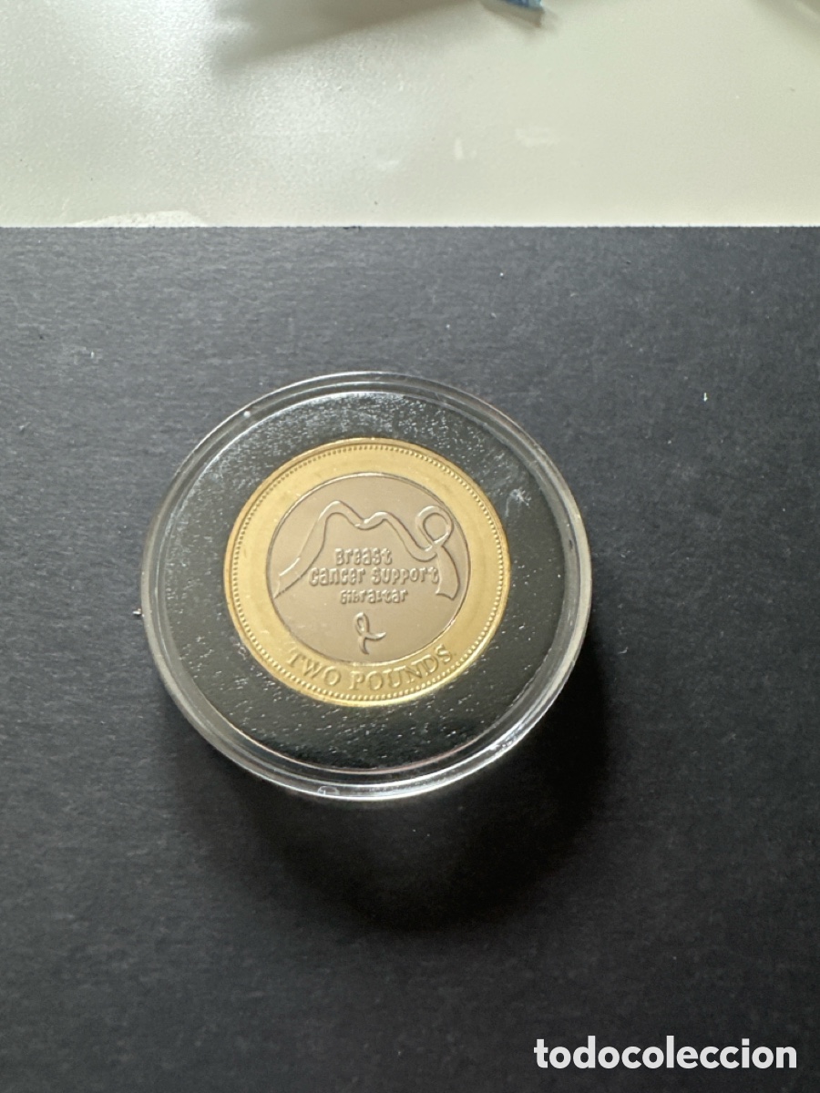 Monedas antiguas de Europa: Moneda de Gibraltar de 2 libras a&ntilde;o 2019 sin circular lucha contra el c&aacute;ncer