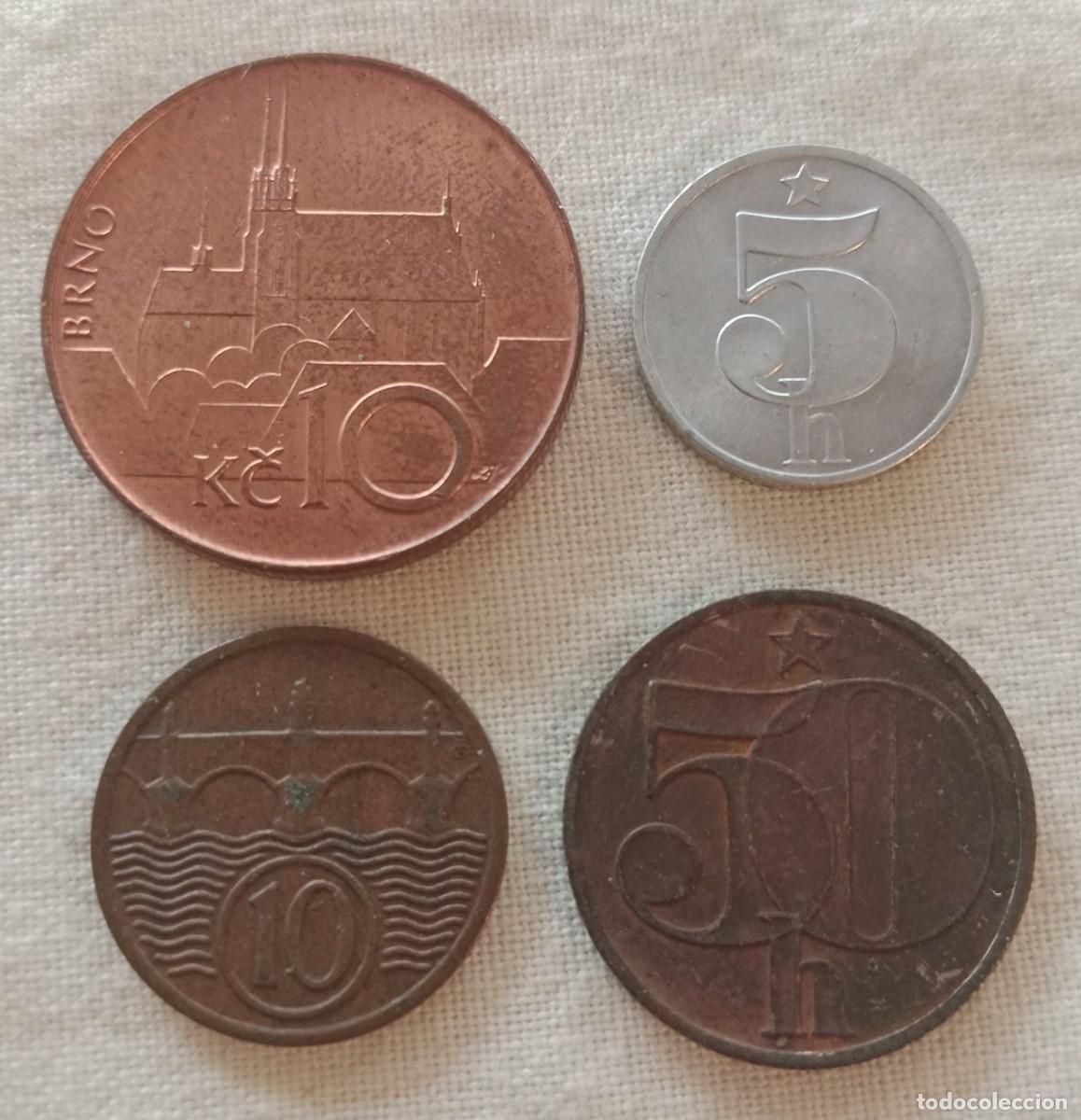 Monedas antiguas de Europa: CHECOSLOVAQUIA y REP. CHECA lote 4 monedas
