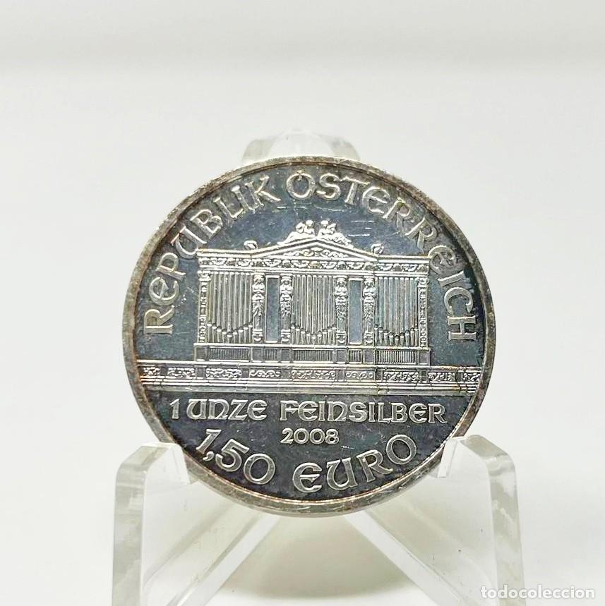 Monedas antiguas de Europa: 1,50 Euros Austria 2008 &ndash; Wiener Philharmoniker &ndash; 1 Onza Plata 999 (Primera Emisi&oacute;n)