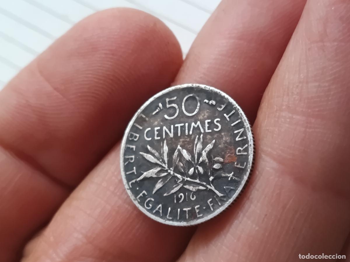 Monedas antiguas de Europa: Francia. 50 centimes de plata de 1916