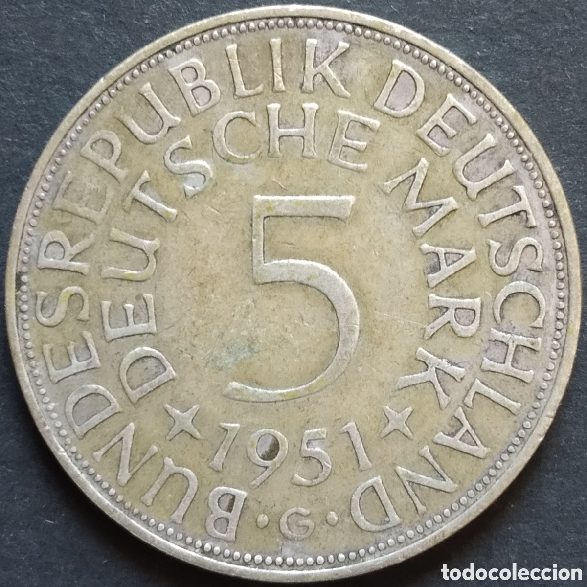 Monedas antiguas de Europa: MONEDA - ALEMANIA 5 MARCOS 1951 (CECA G) (PLATA)