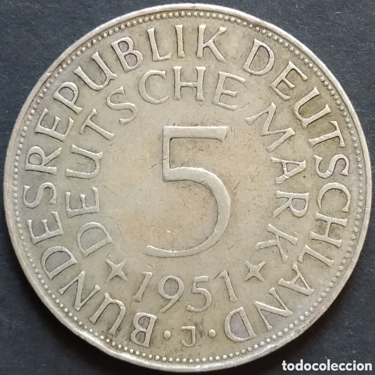 Monedas antiguas de Europa: MONEDA - ALEMANIA 5 MARCOS 1951 (CECA J) (PLATA)