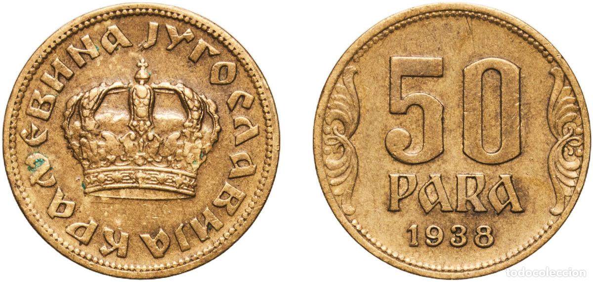 Monedas antiguas de Europa: Yugoslavia Kingdom 1938 50 Para - Petar II Aluminium bronze (91 % Cu, 9 % Al) Paris Mint (100000000
