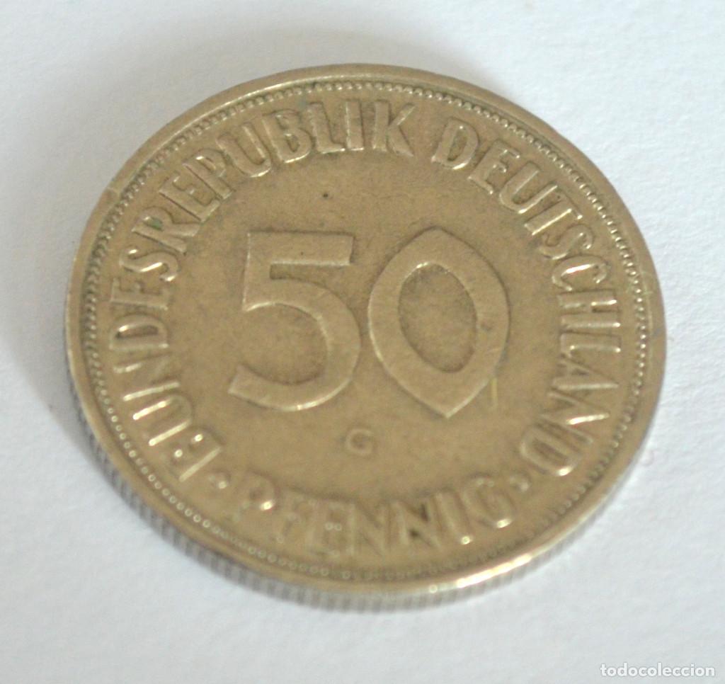 Monedas antiguas de Europa: Moneda Rep&uacute;blica Federal de Alemania 50 peniques 1967