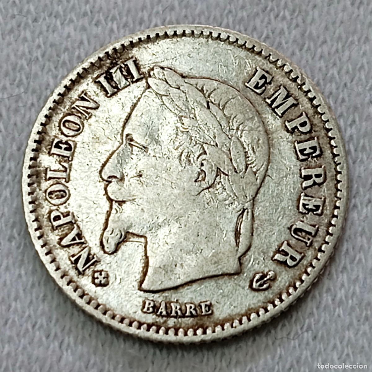 Monedas antiguas de Europa: ⚜️ BBD4 7. Plata. Napole&oacute;n III. Francia. 20 centimes 1867 BB. 0,99 g