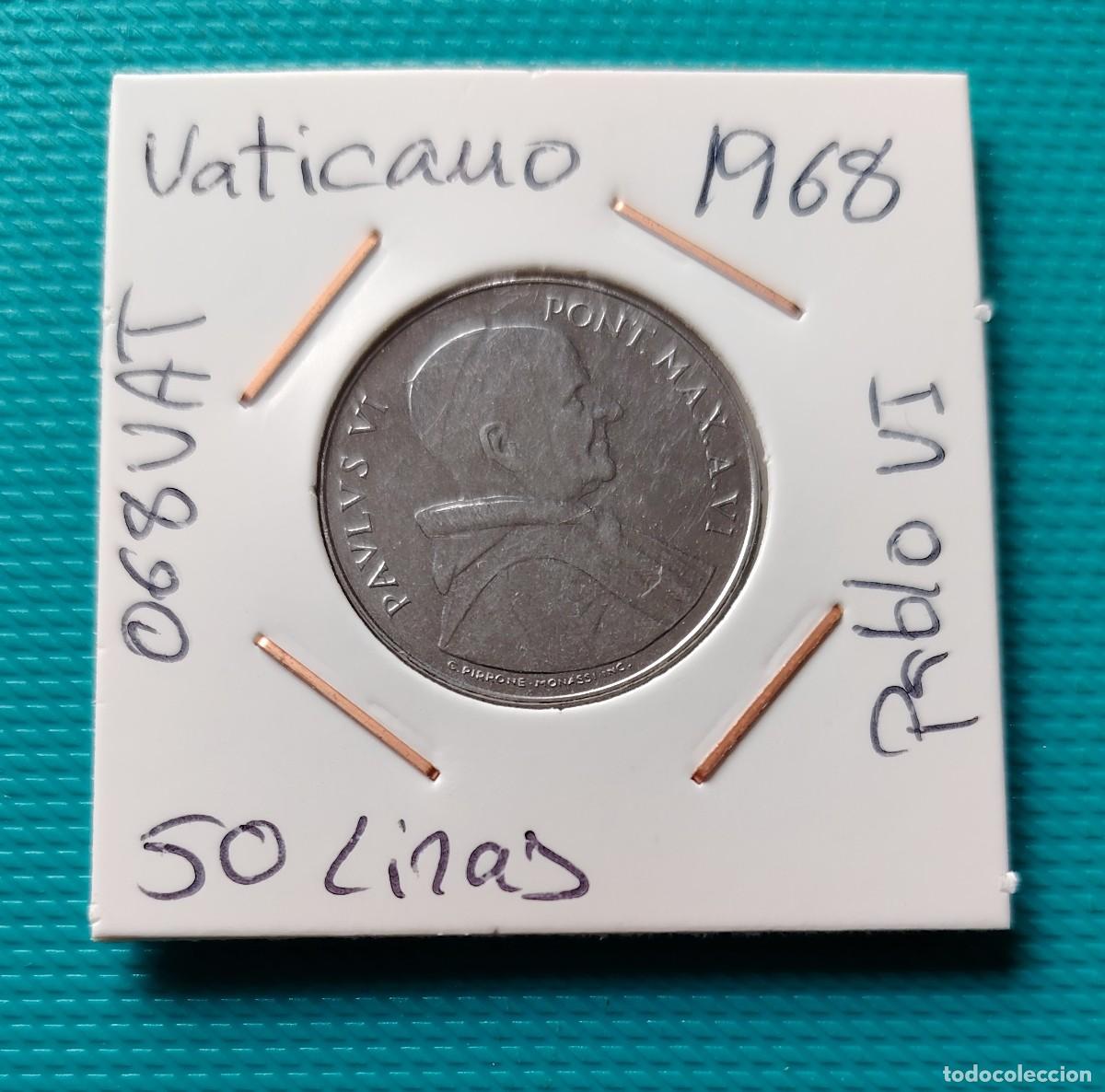 Monedas antiguas de Europa: MONEDA DEL VATICANO - 50 LIRAS DEL A&Ntilde;O 1968 - PABLO VI - 068VAT
