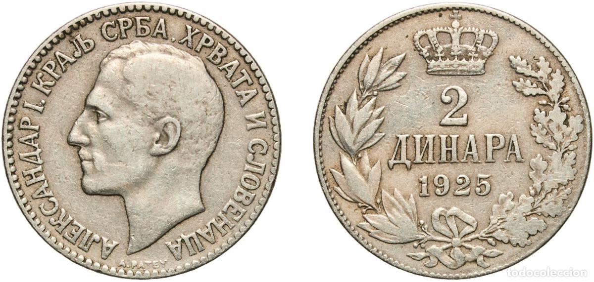 Monedas antiguas de Europa: Yugoslavia Kingdom 1925 2 Dinara - Aleksandar I (Pattern) Copper-nickel 9.93g VF KM Pn12a