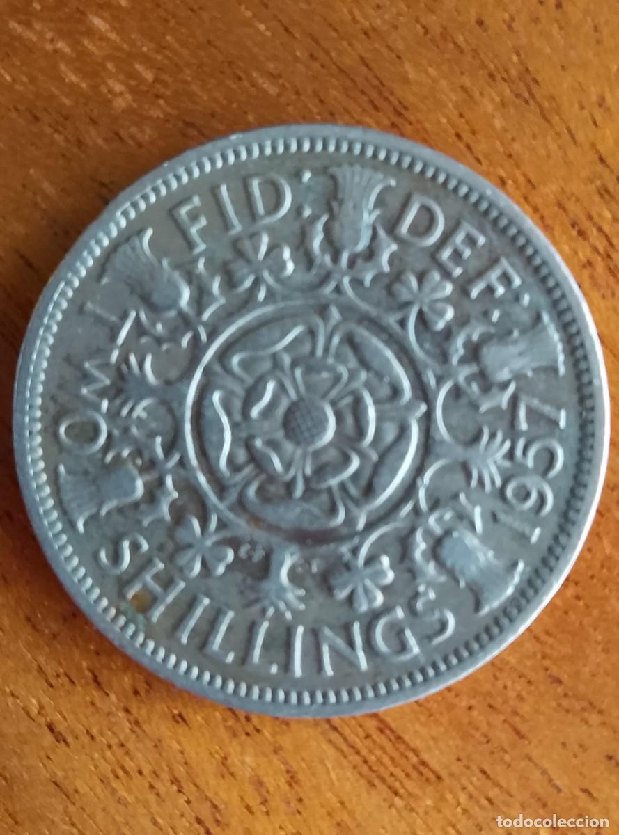 Monedas antiguas de Europa: Two Shillings 1957. Reino Unido