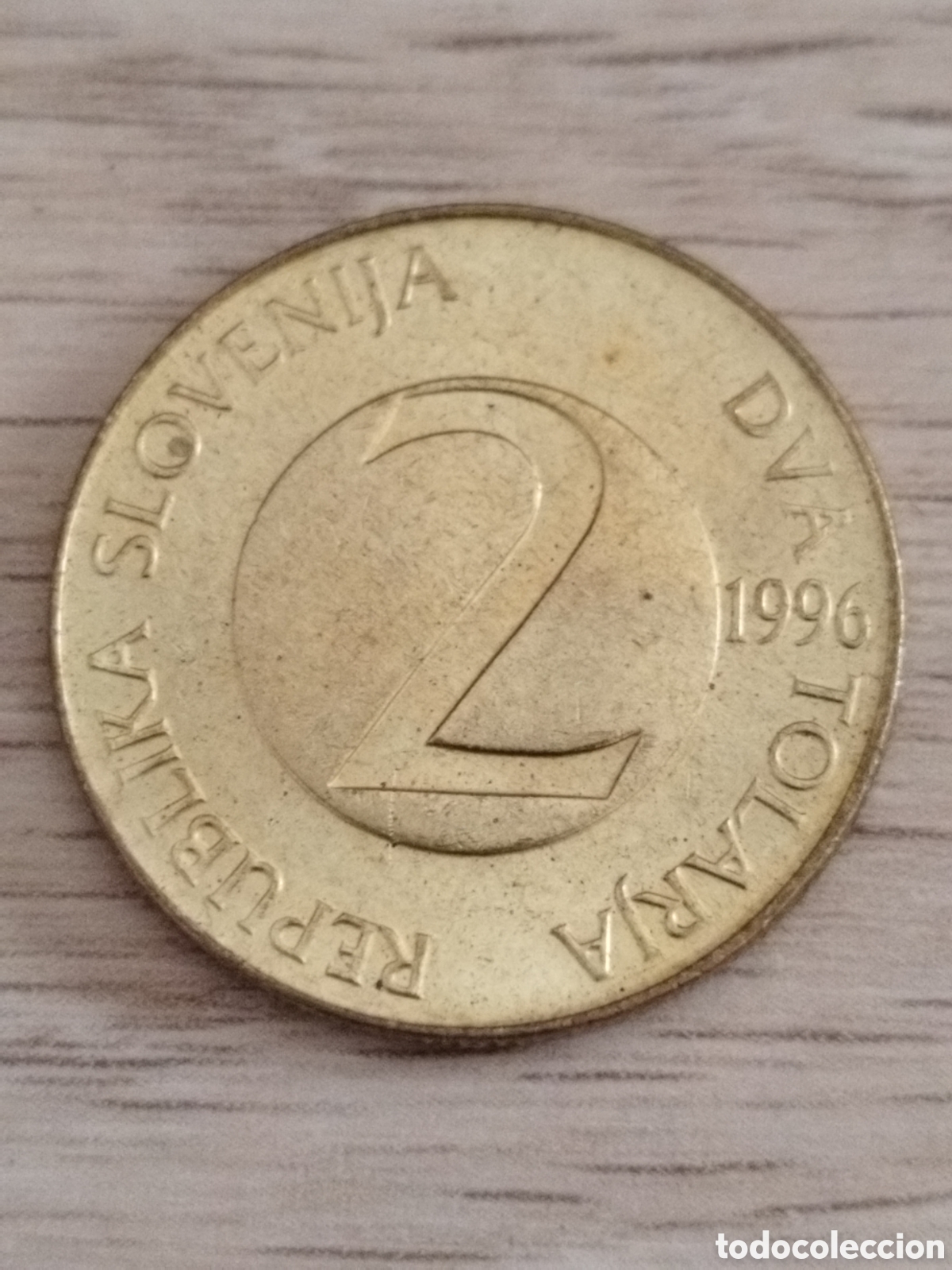 Monedas antiguas de Europa: Eslovenia moneda de 2 tolarjev de 1996 km#5