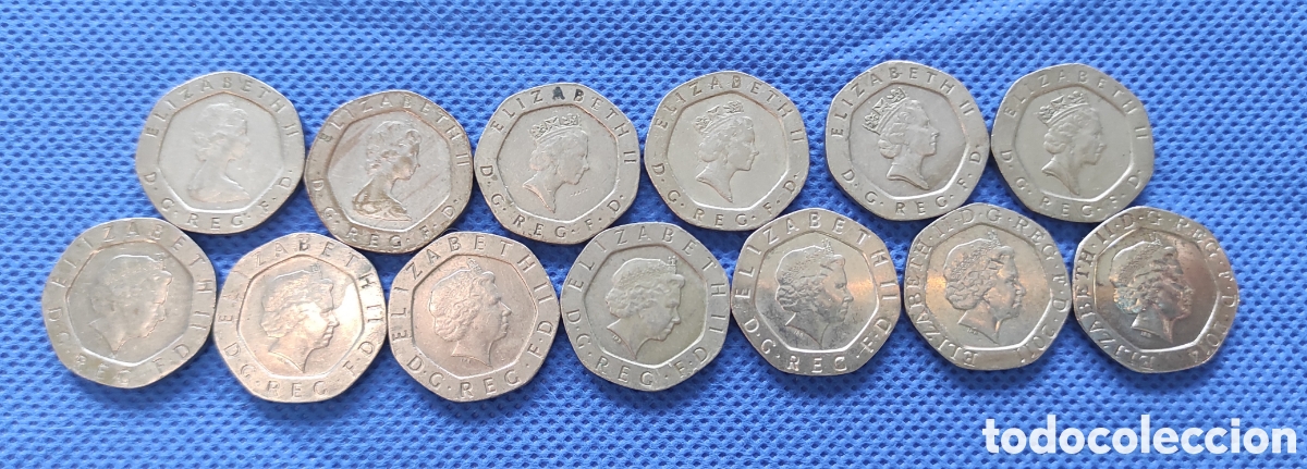Monedas antiguas de Europa: REINO UNIDO LOTE 13 MONEDAS A&Ntilde;OS DIFERENTES. GRAN BRETA&Ntilde;A