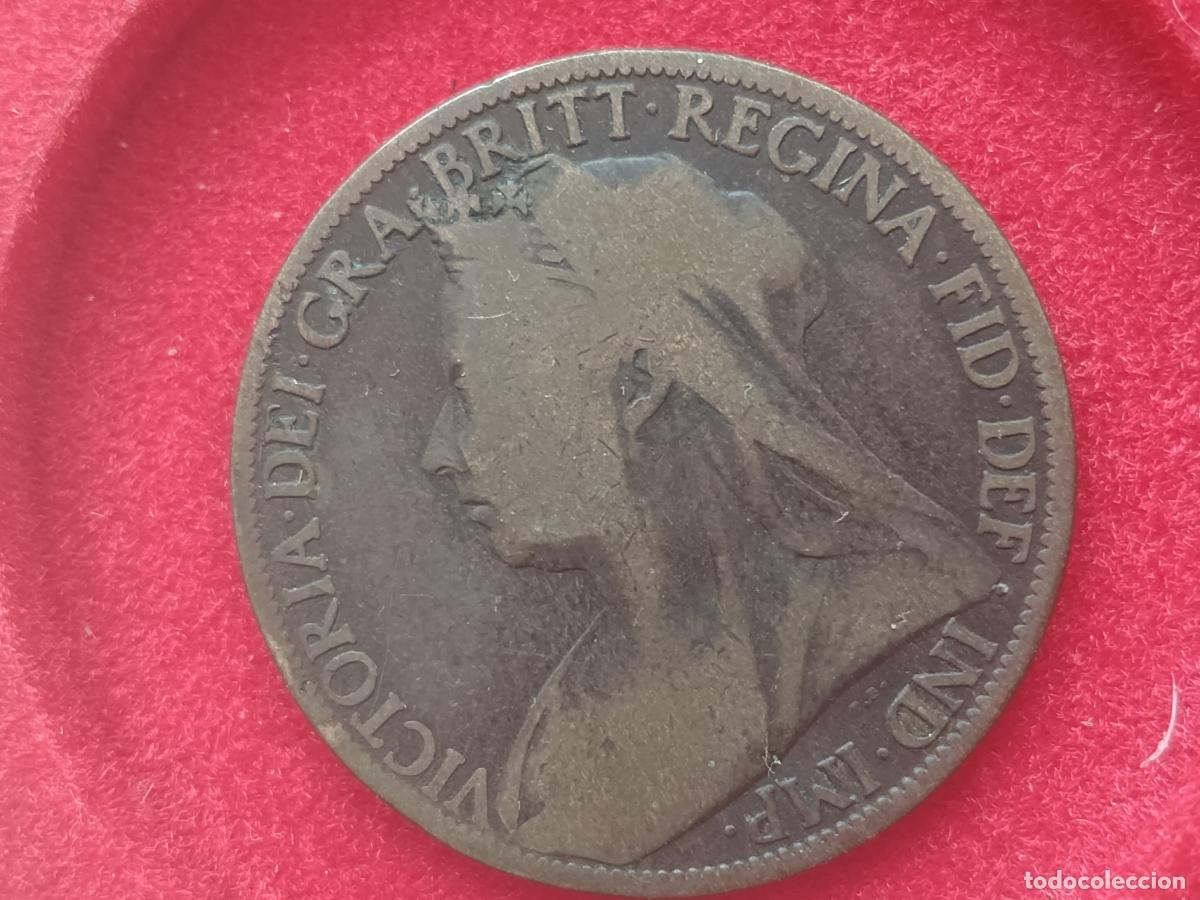Monedas antiguas de Europa: One Penny 1898. Reino Unido