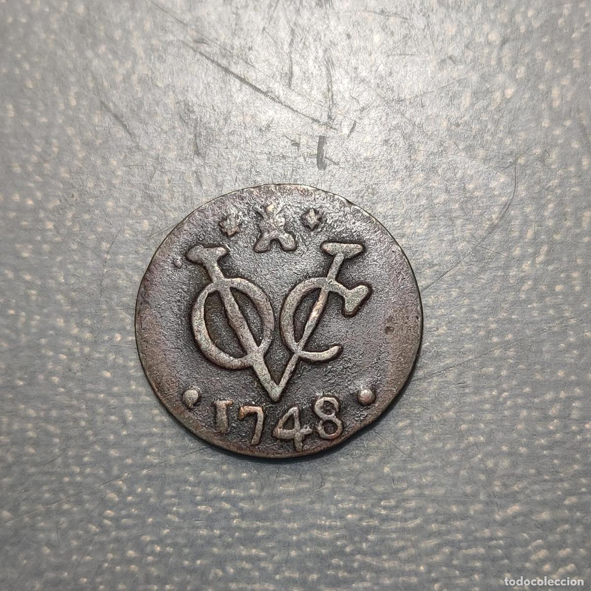 Monedas antiguas de Europa: NETHERLANDS PAISES BAJOS WEST INDIES VOC ZEELAND 1 DUIT 1748 MBC+