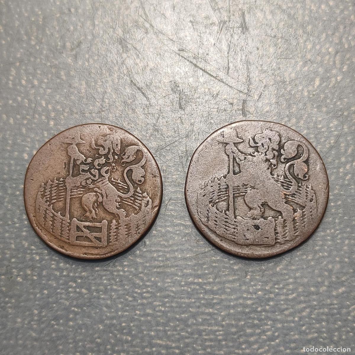 Monedas antiguas de Europa: NETHERLANDS PAISES BAJOS LOTE DE 2 MONEDAS 1 DUIT 1741 - 1780?