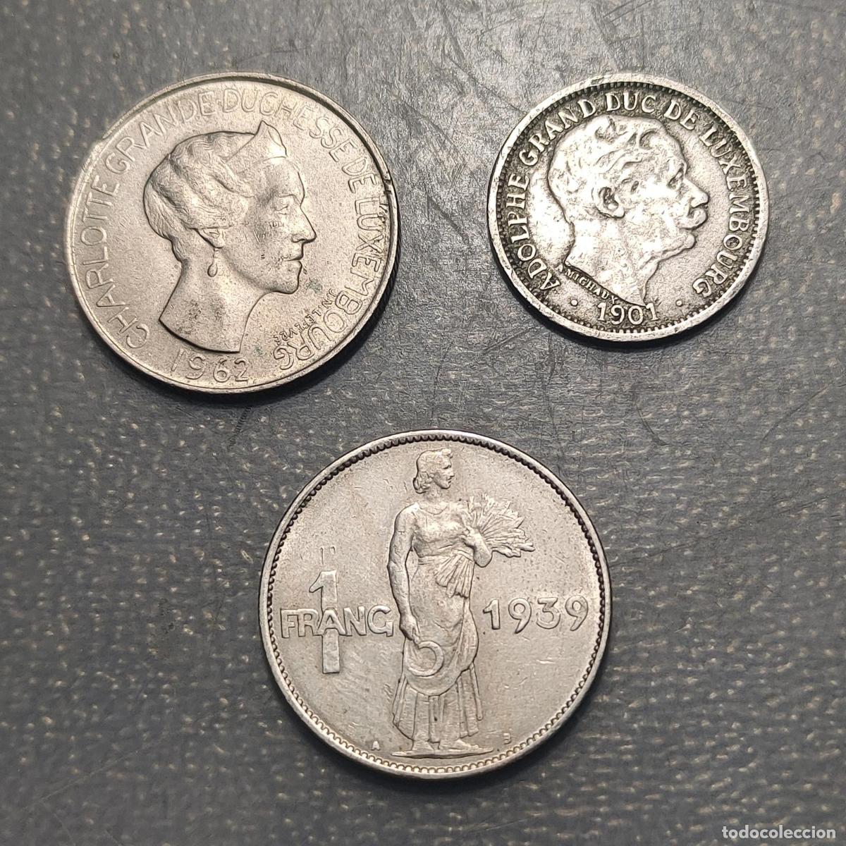 Monedas antiguas de Europa: LUXEMBURGO LUXEMBOURG LOTE DE 3 MONEDAS
